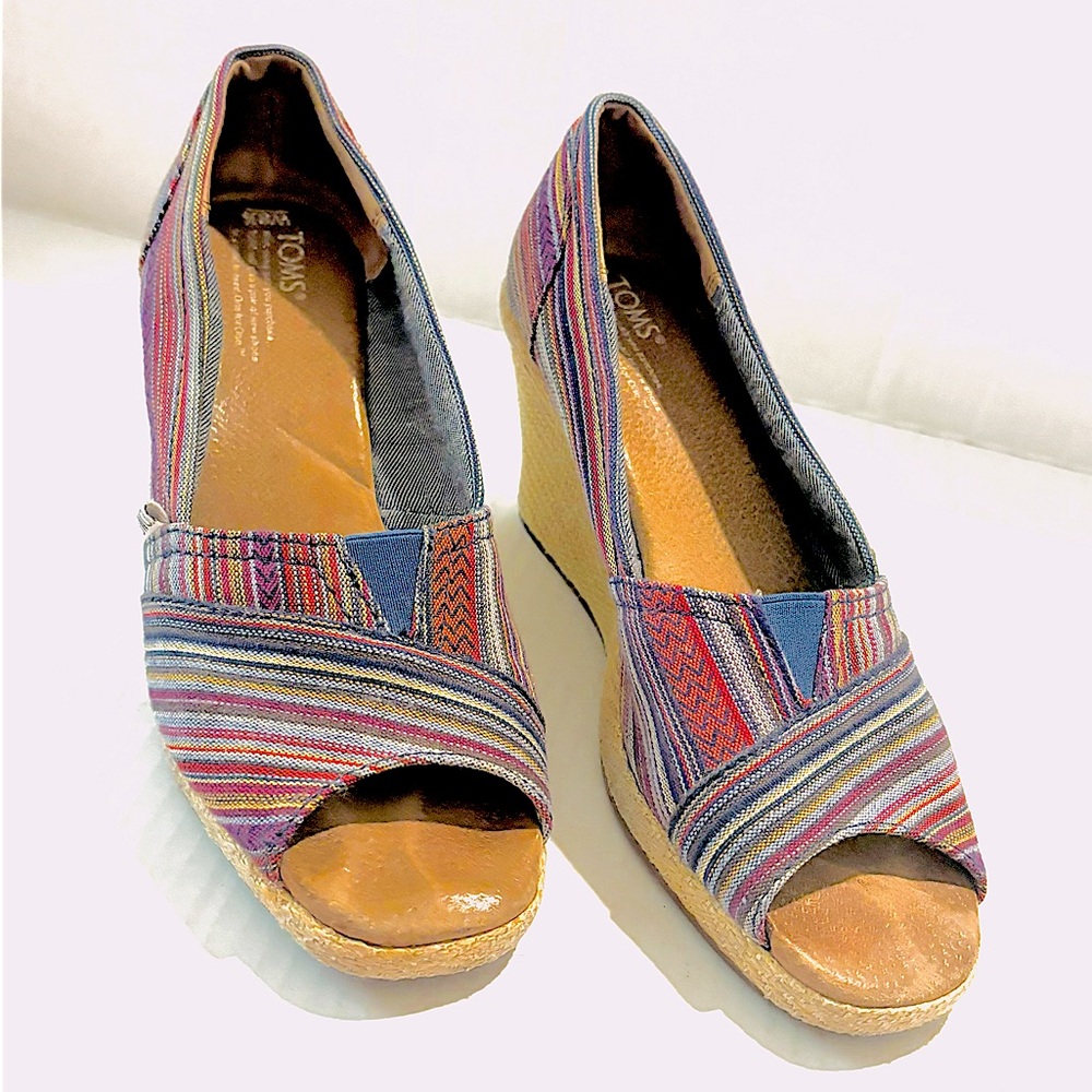 TOMS  Espadrilles Wedge Women’s Shoes Size 8 1/2 W